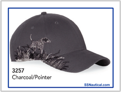 Pointer Cap - Charcoal - The classic gun dog.  Show your passion for this hard driving hunting dog.