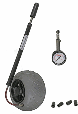 Wheeleez Low Pressure Tire Gauge, Pump, and Valve Caps