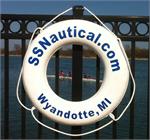 Personalized Life Ring - 30 inch - With Arial Bold Font and 005 Blue Vinyl