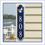 Anchor Address Plaque - Richmond Vertical - Blue with White Lettering
