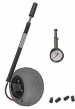 Wheeleez Low Pressure Tire Gauge, Pump, and Valve Caps
